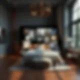 Virtual bedroom design tool interface showcasing various layout options