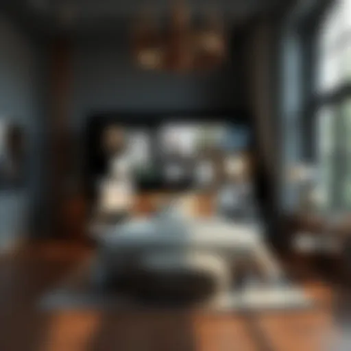 Virtual bedroom design tool interface showcasing various layout options