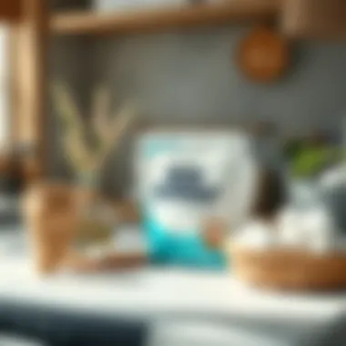 Eco-Friendly Laundry Setup An eco-friendly laundry setup showcasing detergent tabs next to natural elements