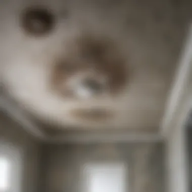 Mold growth on a bathroom ceiling