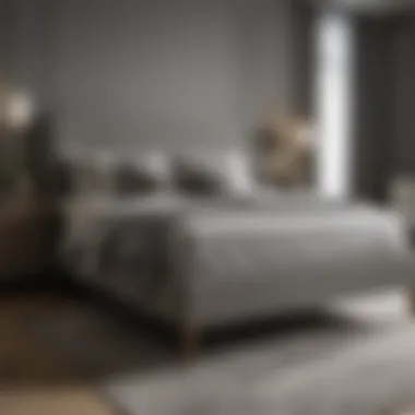 Harmonizing grey rug with bedroom furniture