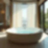 Luxurious whirlpool bathtub in a modern bathroom