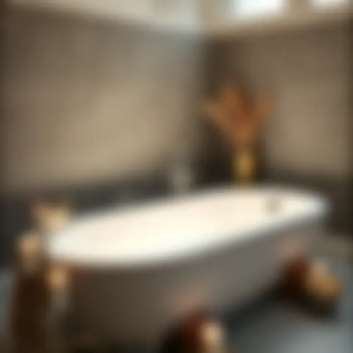 Serene setting with candles and bath accessories around the bathtub