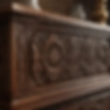 Stylish wooden chest with intricate carvings