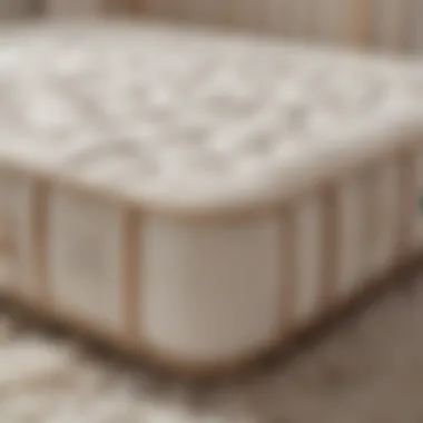 Close-up of Babyletto Pure Mini Crib Mattress showcasing its organic materials