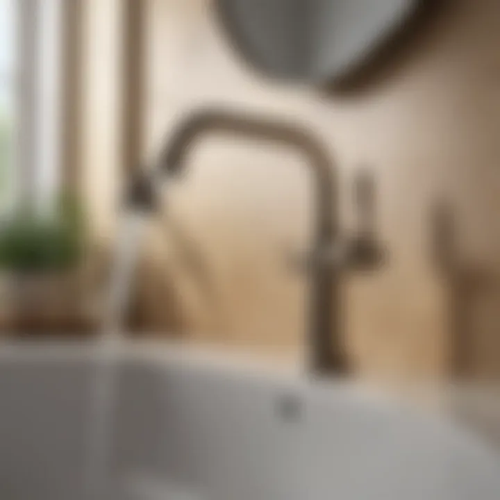 Elegant bathroom faucet showcasing a 7 inch spout reach