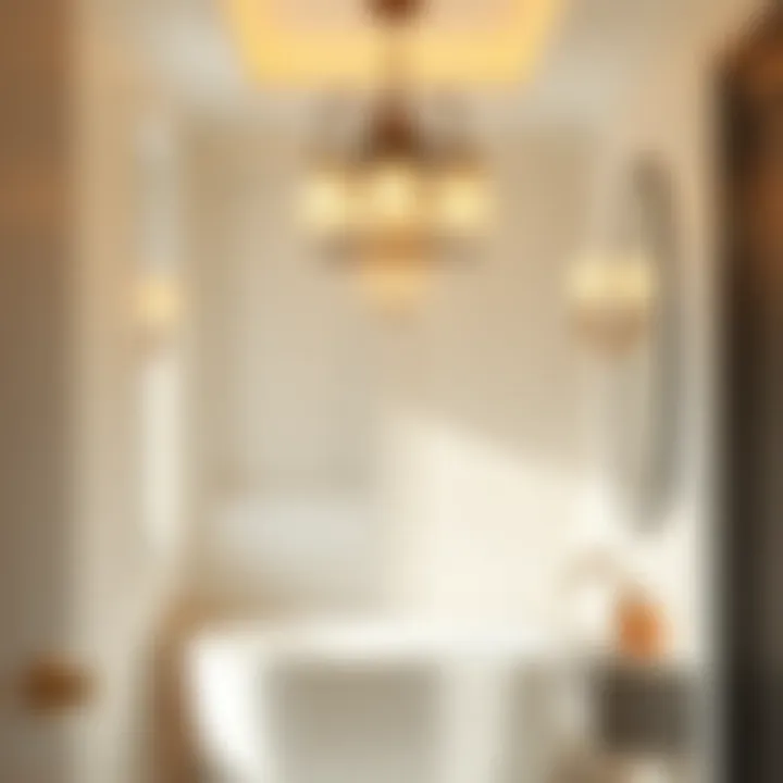 Elegant Bathroom Lighting Fixtures Elegant lighting fixtures illuminating a serene bathroom space