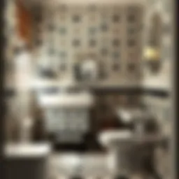 Elegant bathroom featuring stick-on tiles in vibrant patterns