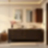 Elegant bathroom vanity with countertop cabinets showcasing modern design