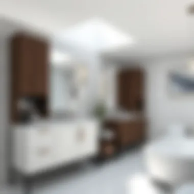 Contemporary bathroom space featuring a functional vanity setup