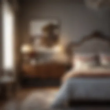 Harmonizing Art with Bedroom Furnishings Harmonious integration of art with bedroom furniture and textiles