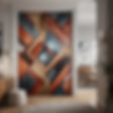 Modern Abstract Geometric Design An abstract geometric design mural that adds a modern touch to a bedroom door