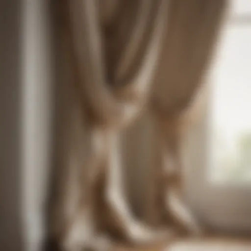 Elegant beige valance draped over a window