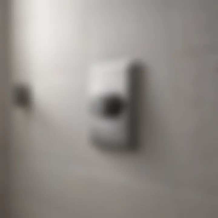 Close-up view of a stylish dimmer switch installed in a bathroom