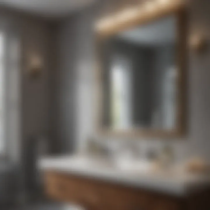 Elegant beveled edge mirror enhancing bathroom ambiance