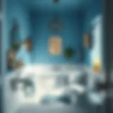 Charming Blue Farmhouse Bathroom Charming blue farmhouse bathroom featuring vintage accents