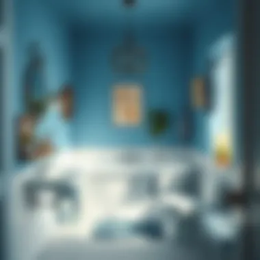 Charming Blue Farmhouse Bathroom Charming blue farmhouse bathroom featuring vintage accents