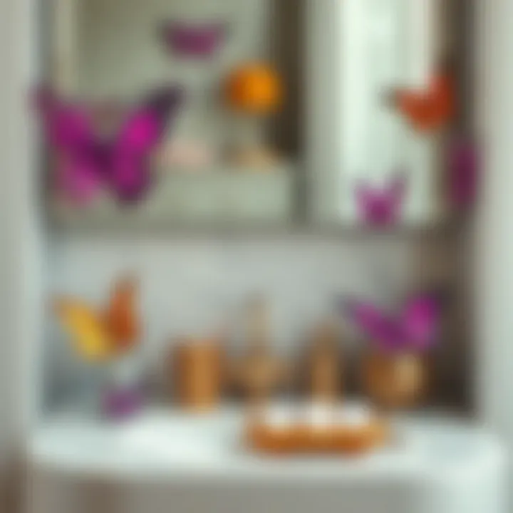 Elegant butterfly-themed bathroom accessories
