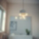 Elegant Chrome Light Fixture in Modern Bathroom Elegant chrome light fixture illuminating a modern bathroom