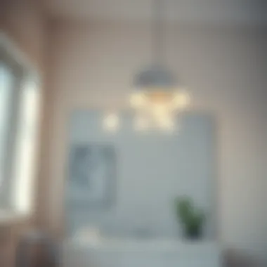 Elegant Chrome Light Fixture in Modern Bathroom Elegant chrome light fixture illuminating a modern bathroom