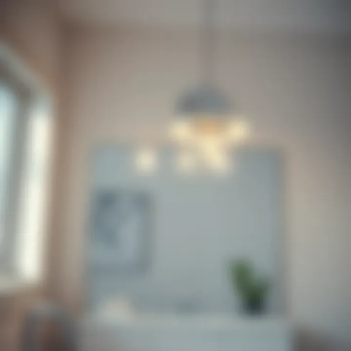 Elegant Chrome Light Fixture in Modern Bathroom Elegant chrome light fixture illuminating a modern bathroom