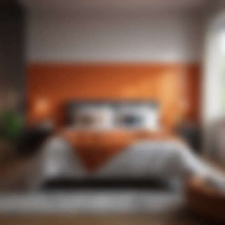 Mood board illustrating color psychology in bedroom design