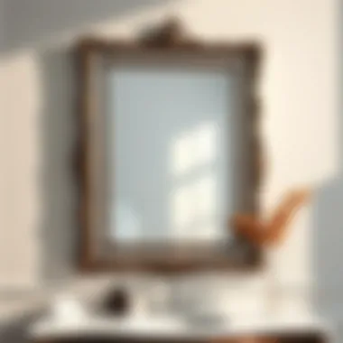 Intricate Frame Design of a Vanity Mirror Close-up of a stylish 20 x 30 vanity mirror showcasing intricate frame details