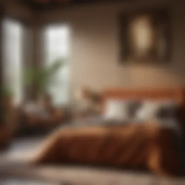 Warm earthy tones complementing cozy bedroom decor