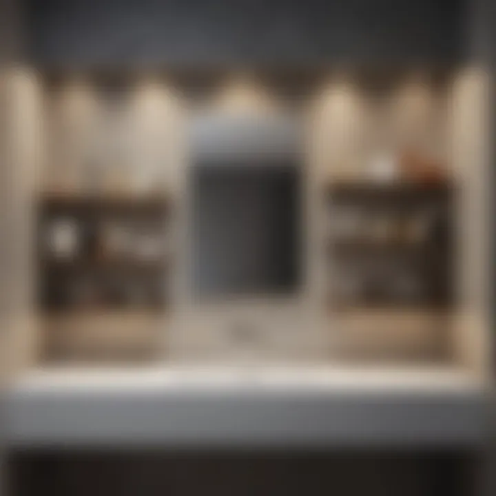 Innovative installation method for double bathroom shelves, demonstrating ease and functionality