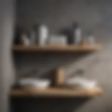 Texture and Finish of Double Bathroom Shelves Close-up of materials used in double bathroom shelves, highlighting texture and finish