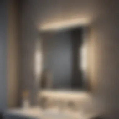 Close-up of a stylish plug-in bathroom mirror light showcasing its design