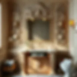 Ornately designed bathroom vanity showcasing intricate carvings