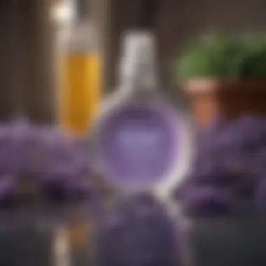 Luxurious Freshness of High-Efficiency Detergents High-efficiency laundry detergent pod surrounded by fresh lavender
