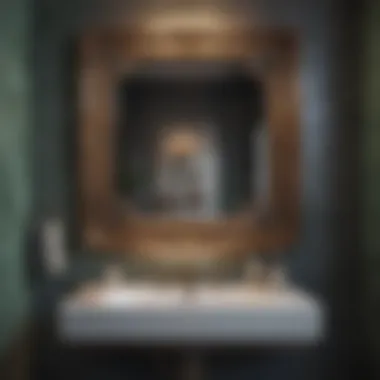 Vintage-themed wall art enhancing bathroom ambiance