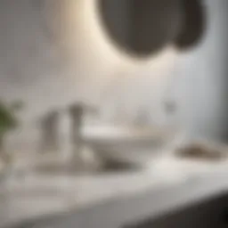Elegant marble countertop in a modern bathroom setting
