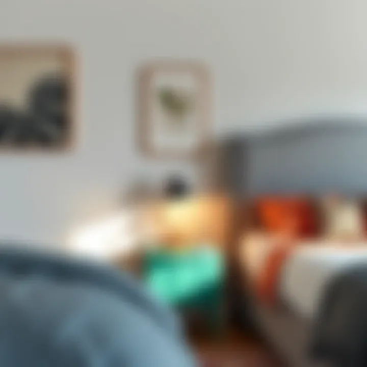 Colorful Accent End Table Colorful accent end table adding charm to a bedroom