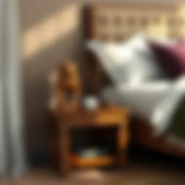 Rustic Wooden End Table Rustic wooden end table with decorative elements