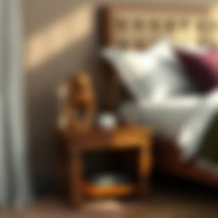 Rustic Wooden End Table Rustic wooden end table with decorative elements