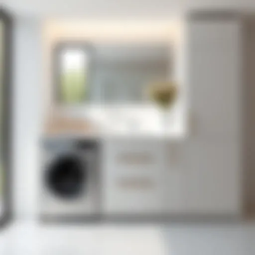 Modern laundry sink integrated with cabinetry