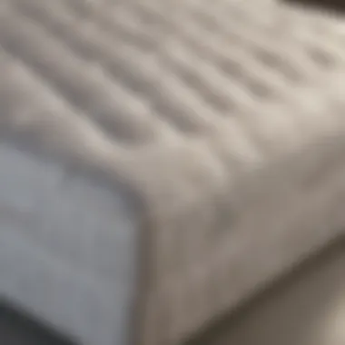 A close-up view of layers in a custom mattress showcasing various materials.