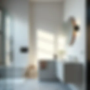 Stylish bathroom featuring a drop-in sink that enhances decor