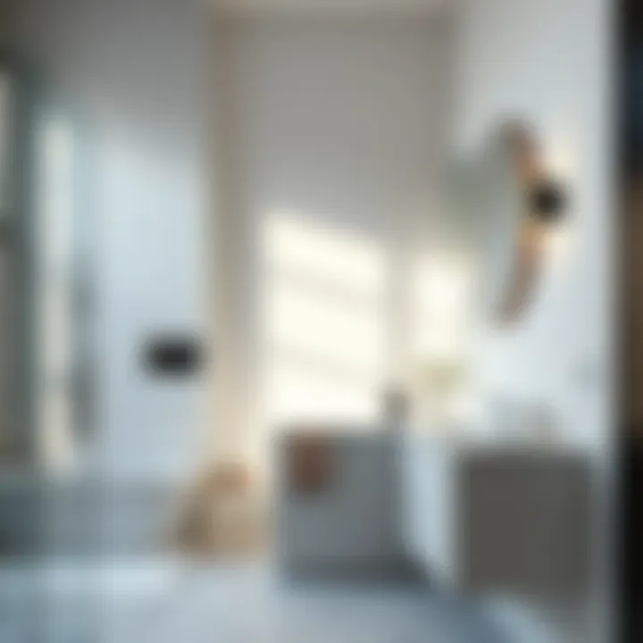 Stylish bathroom featuring a drop-in sink that enhances decor