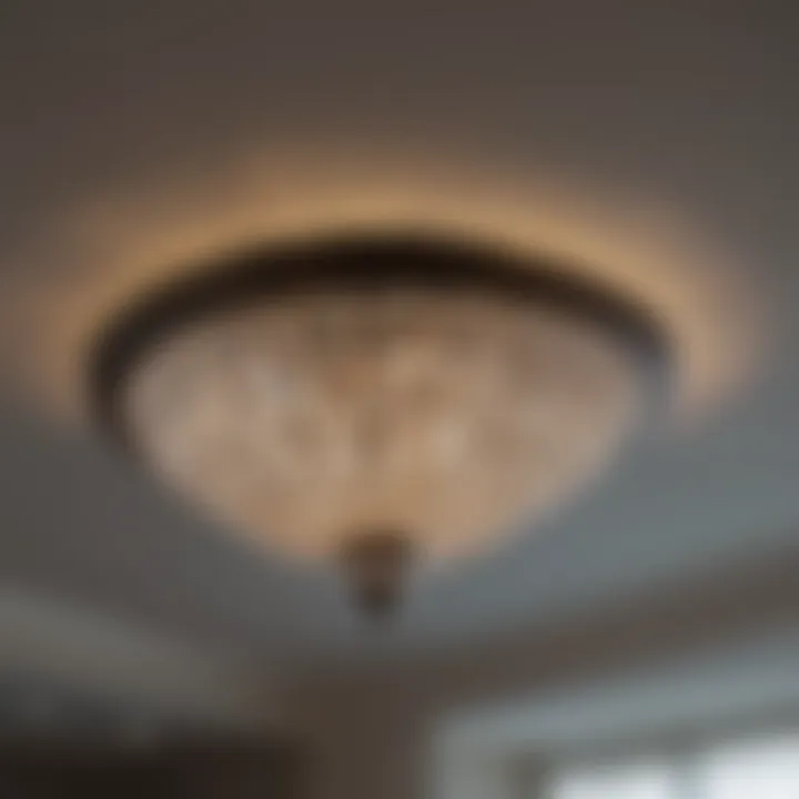 Modern ceiling fixture illuminating a contemporary room