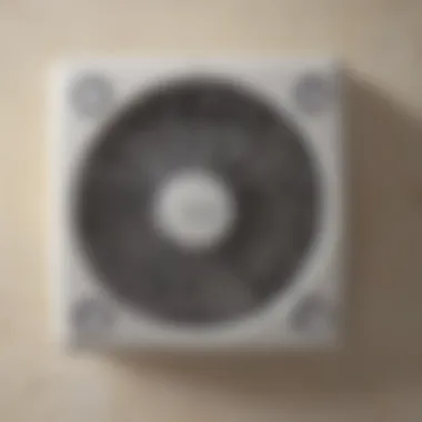 Close-up view of NuTone bathroom fan features and controls