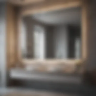 Modern Drama in Oversized Mirrors Modern bathroom showcasing a dramatic oversized mirror