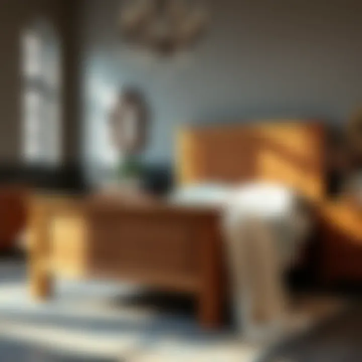 Exquisite Quarter Sawn Oak Bed Frame Elegant quarter sawn oak bed frame showcasing intricate grain patterns