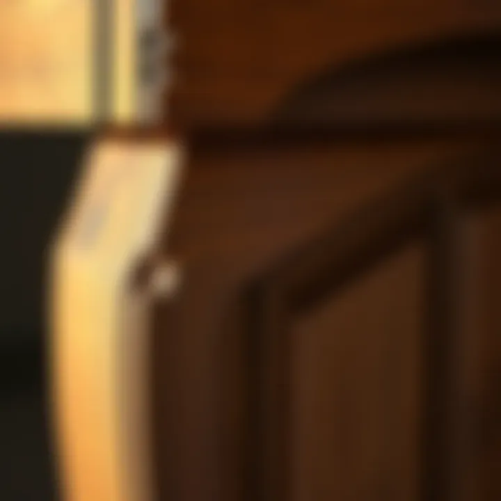 Close-Up of Quarter Sawn Oak Craftsmanship Detailed view of quarter sawn oak furniture craftsmanship