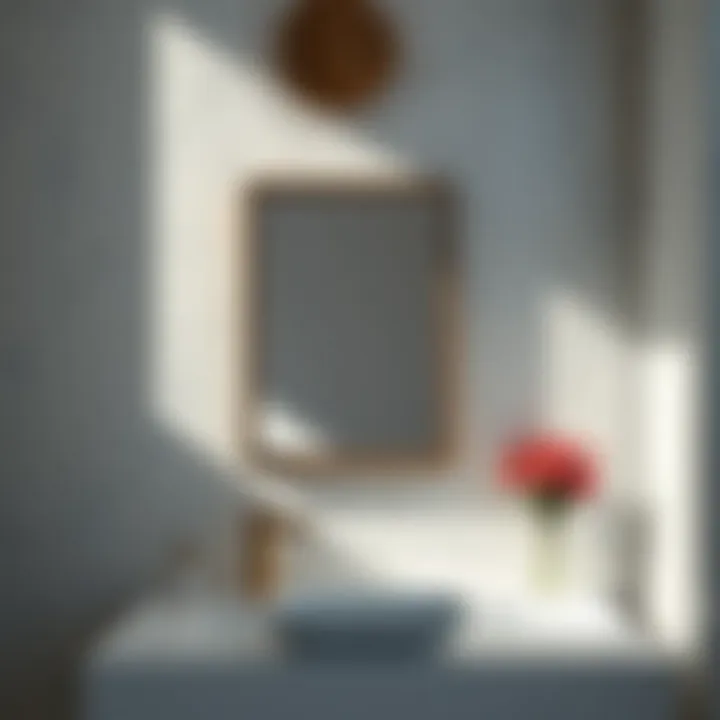 Modern Aesthetic with Square Mirror Modern bathroom decor featuring a square mirror