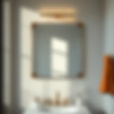 Stylish Mounting Above Vanity Stylish square mirror mounted above a sink