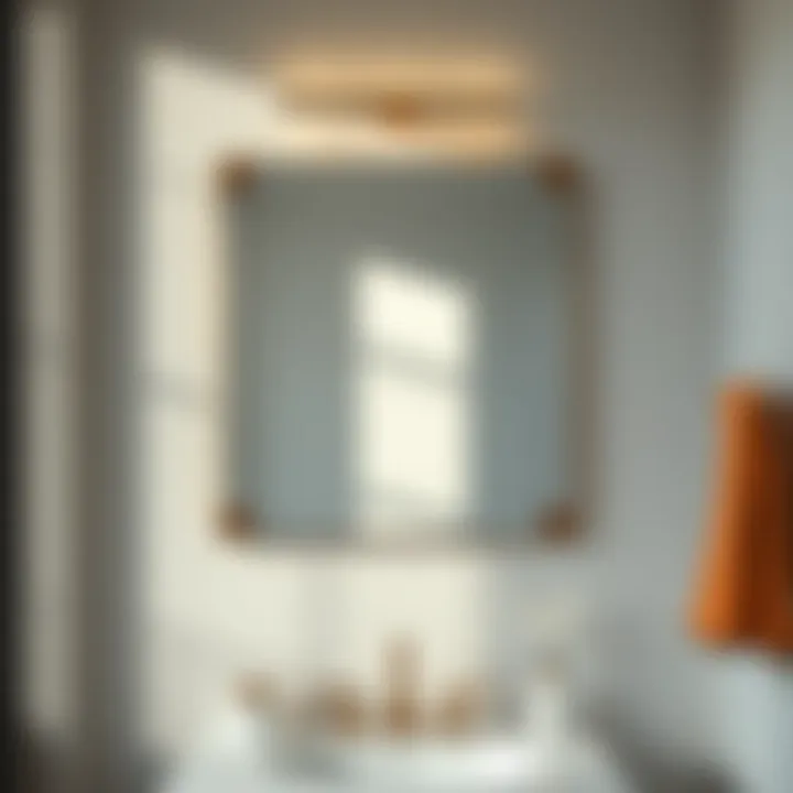 Stylish Mounting Above Vanity Stylish square mirror mounted above a sink